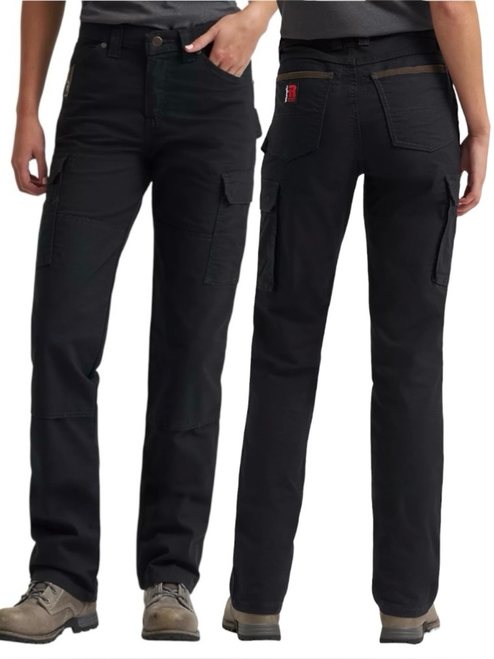 NEW Wrangler Riggs Womens Workwear Ripstop Ranger Slim Cargo Pants Black 12 x 32